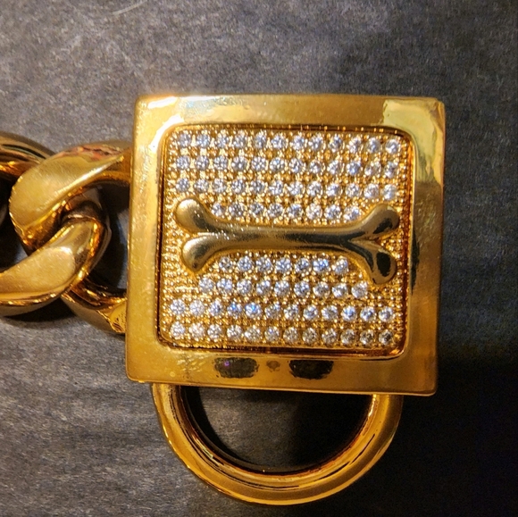 NIB 24kt GP 19" Dog Collar with Beautiful Swarovski Crystals. - Picture 4 of 4